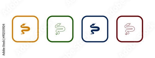 snake icon vector illustration. snake icon in different color design.