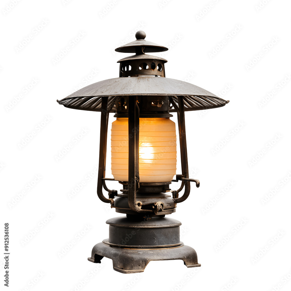 Japanese iron lantern isolated on transparent background Japanese iron lantern isolated on transparent background