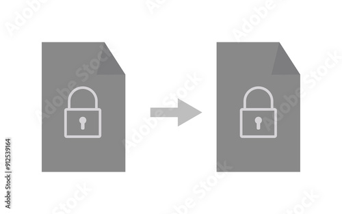 Application lock and unlock concept. documents with lock. lock and unlock icons. high quality. illustration graphic vector design