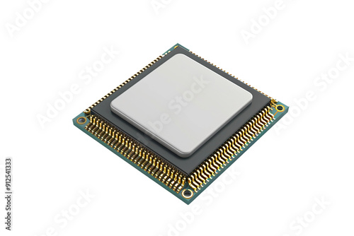High-Performance CPU Component for System Architecture Isolated on Transparent Background