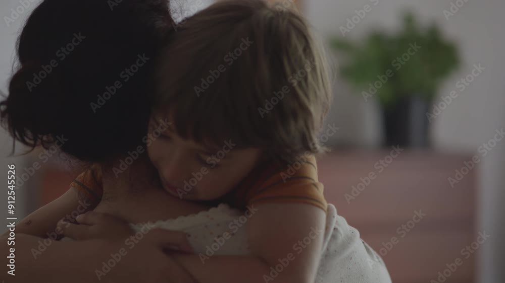 Mother and Son Hug Happiness, Bonding and Mom Love With Child. Smiling Family Parent Support. Mother and Son Embracing at Home in Living Room. Boy Hugging Mom. Happy Family Kid Dream. Mother and Son Hug Happiness, Bonding and Mom Love With Child. Smiling Family Parent Support. Mother and Son Embracing at Home in Living Room. Boy Hugging Mom. Happy Family Kid Dream.