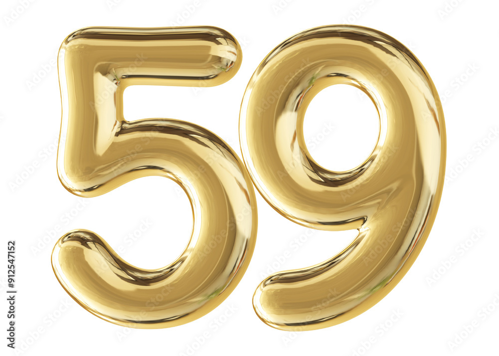 Gold 3D Number 59