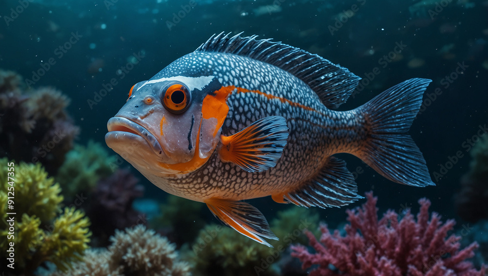 Beautiful Golden Fish in Sea tank Beautiful Golden Fish in Sea tank