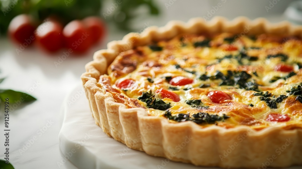 Savory Spinach and Tomato Quiche Savory Spinach and Tomato Quiche