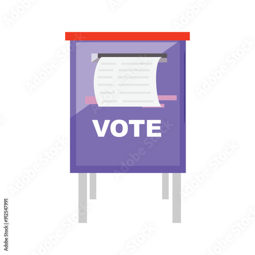 Illustration of a voting  paper in a vote  box