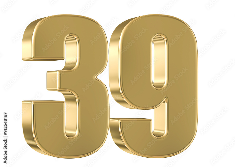 Gold 3D Number 39 Gold 3D Number 39