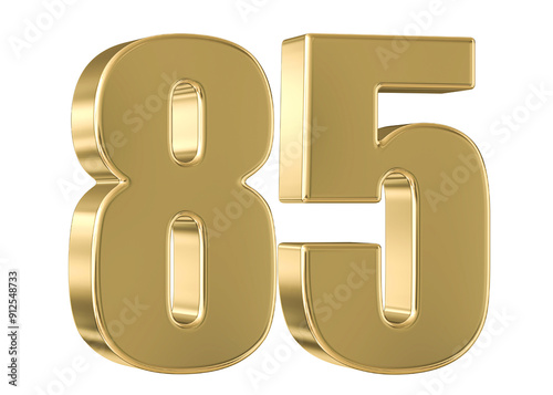 Gold 3D Number 85