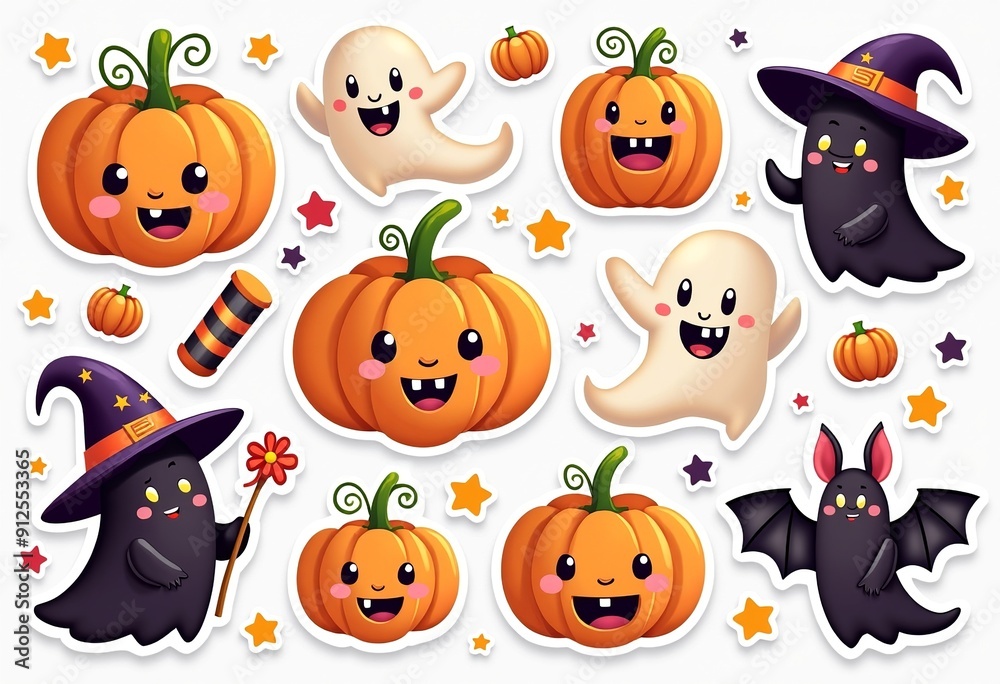 Halloween Sticker Pack: Cute & Bubbly Designs Halloween Sticker Pack: Cute & Bubbly Designs
