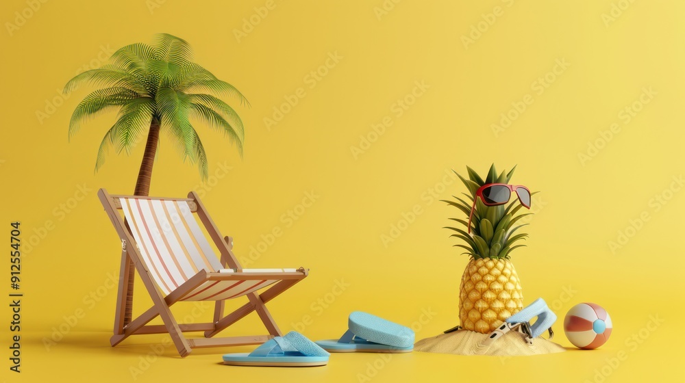 Obraz premium Summer Vacation, Beach and Chill Vibe