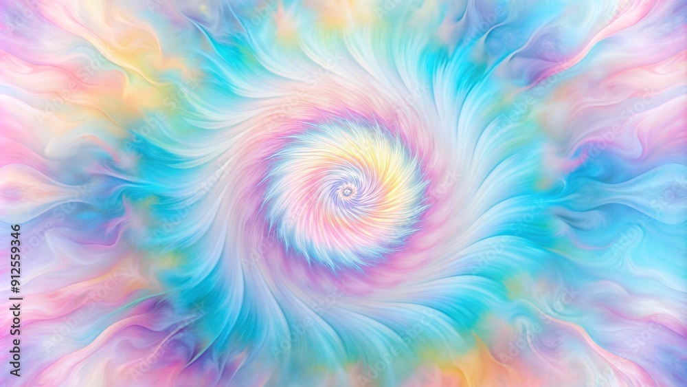 Soft, whimsical pastel hues blend in a gentle tie-dye pattern, featuring a mesmerizing swirl at the center, evoking a sense of tranquility and peaceful contemplation. Soft, whimsical pastel hues blend in a gentle tie-dye pattern, featuring a mesmerizing swirl at the center, evoking a sense of tranquility and peaceful contemplation.