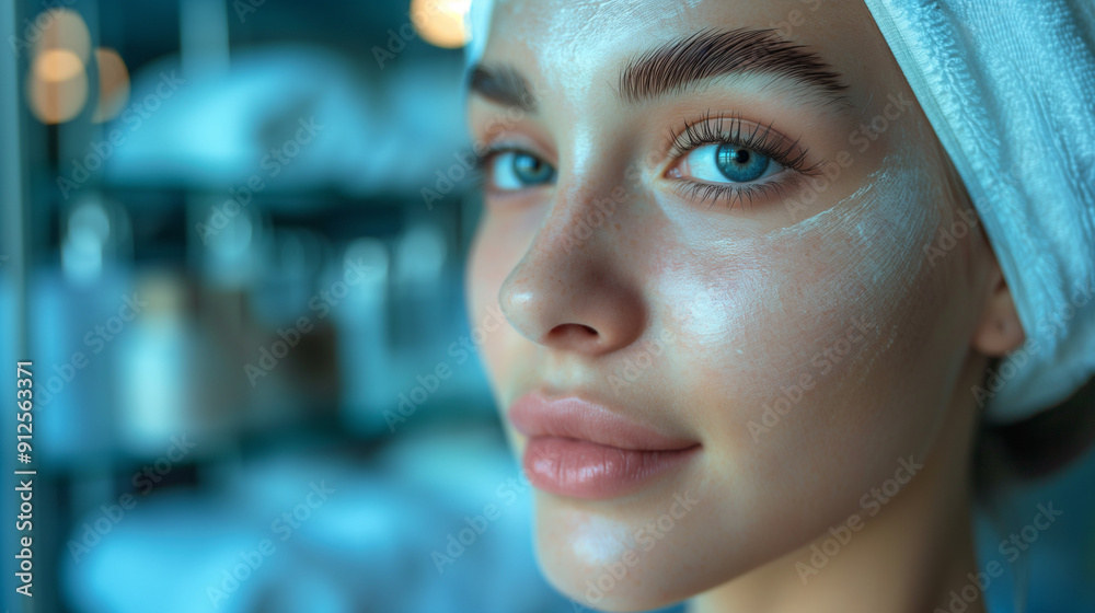 Beautiful healthy girl with clean pure skin massaging face Beautiful healthy girl with clean pure skin massaging face
