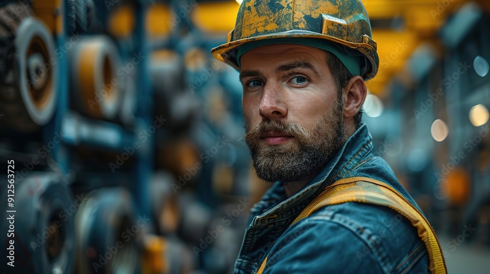 Construction Worker Portrait Photography in a Factory Setting Construction Worker Portrait Photography in a Factory Setting