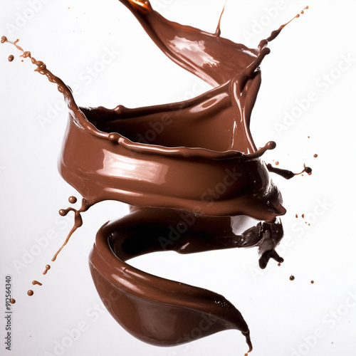 Chocolate in a twisted shape on a white background
ai generated