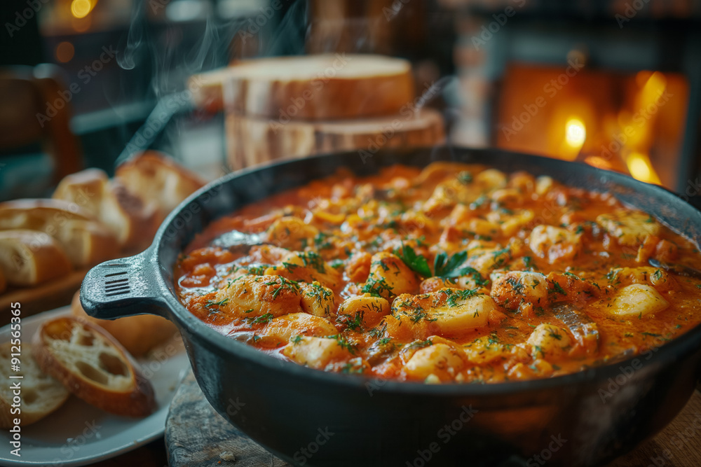 Bouillabaisse - popular french cousin dish, hi end kitchen Bouillabaisse - popular french cousin dish, hi end kitchen