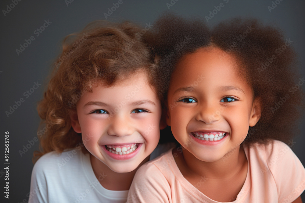 Kids with bright smiles celebrate Children's Day with glee. Happy children together Kids with bright smiles celebrate Children's Day with glee. Happy children together