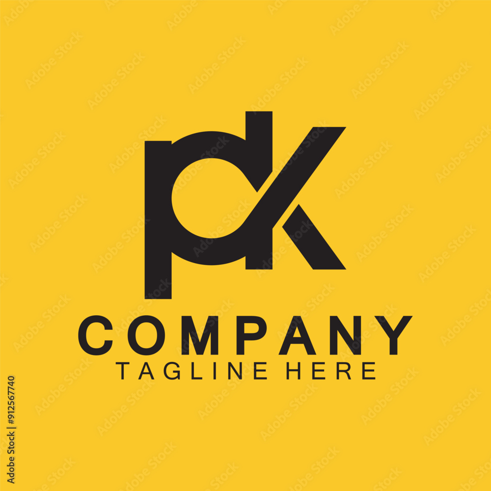 Fototapeta premium Initial Letter PK Logo Design Vector Template.