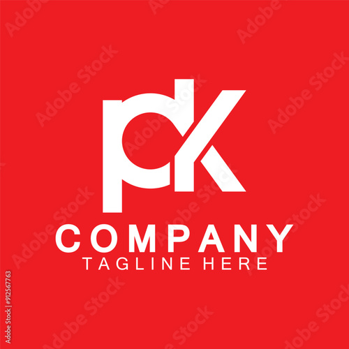 Initial Letter PK Logo Design Vector Template.