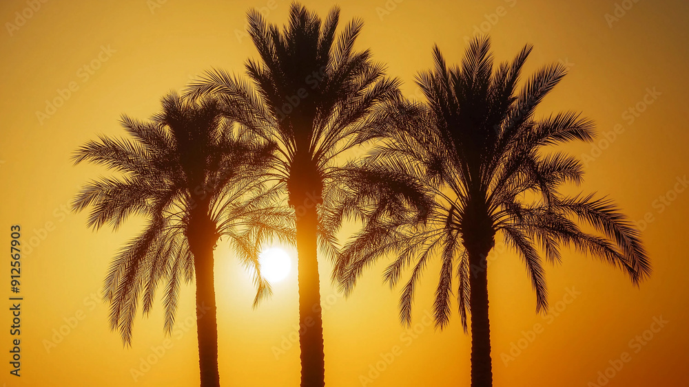 palm trees at sunset palm trees at sunset