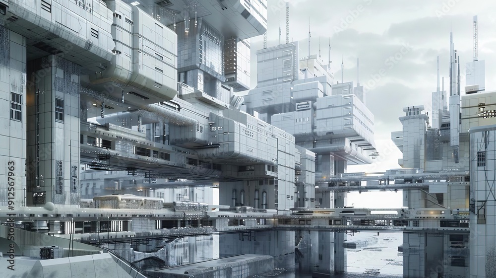 Futuristic Cityscape 3D Illustration - A Glimpse into a Modern Metropolis Futuristic Cityscape 3D Illustration - A Glimpse into a Modern Metropolis