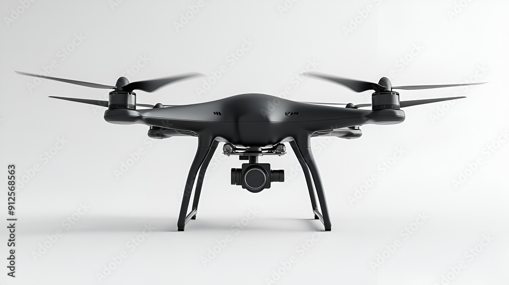 3D Realistic Black Drone Similar to DJI Phantom 3, Raw Photo, PNG Element on Gray Background 3D Realistic Black Drone Similar to DJI Phantom 3, Raw Photo, PNG Element on Gray Background