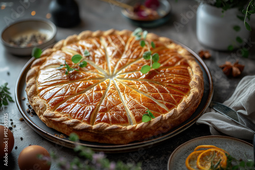 Galette des Rois or royal pie - popular french cousin dish, hi end kitchen