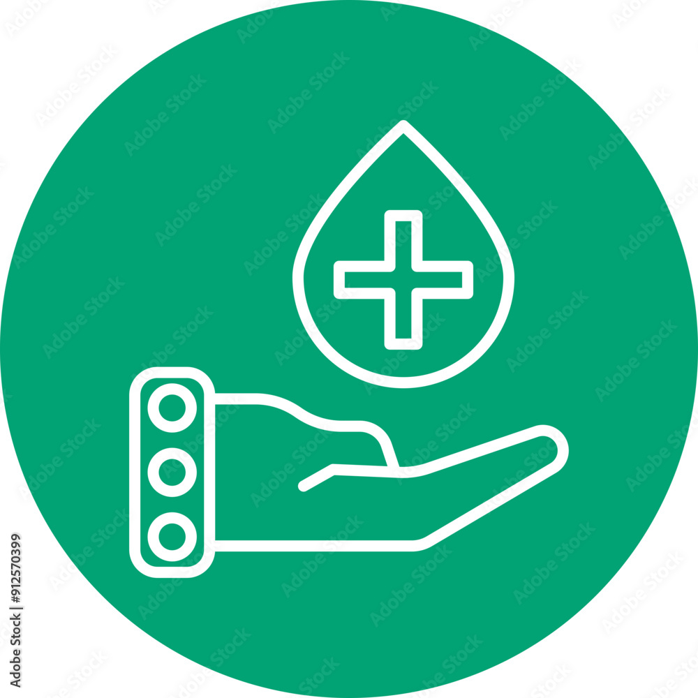 Obraz premium Hydrotherapy line circle icon