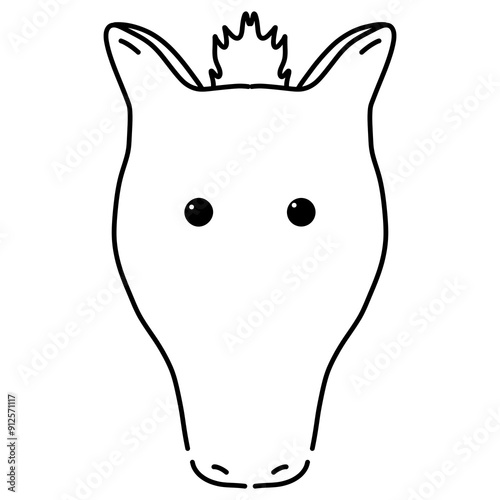 Animal faces vector for decorate.horse face