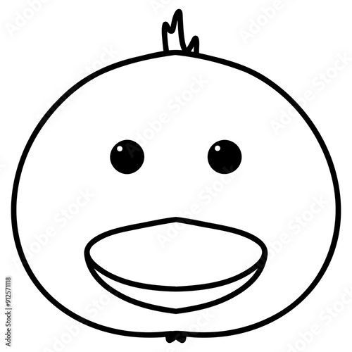 Animal faces vector for decorate. Duck face.