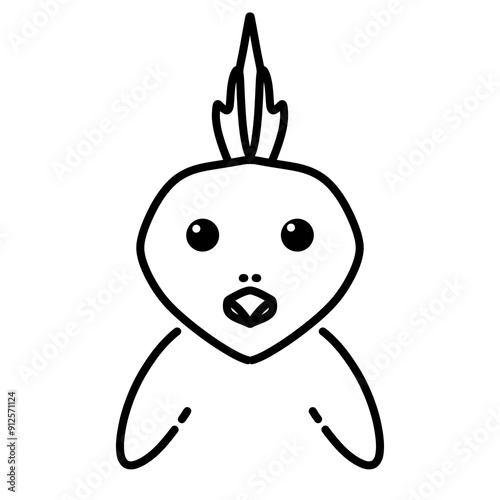 Animal faces vector for decorate. Bird face. Bird icon.