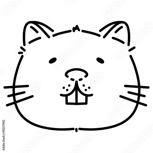 Animal faces vector for decorate. Hamster face.