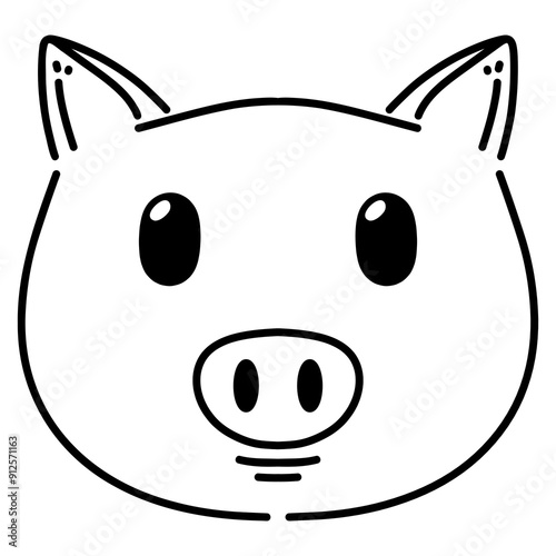 Animal faces vector for decorate. Pig face.