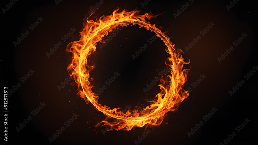 A circle of fire with a black background A circle of fire with a black background