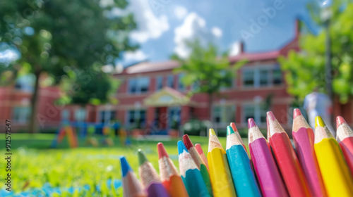 Bright and colourful background for elementary school, preschool or kindergarten education