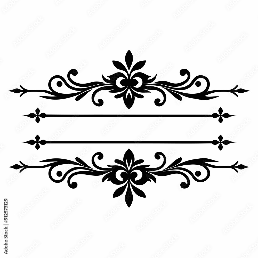 graphic with a black white plant flower ornament on an isolated background graphic with a black white plant flower ornament on an isolated background