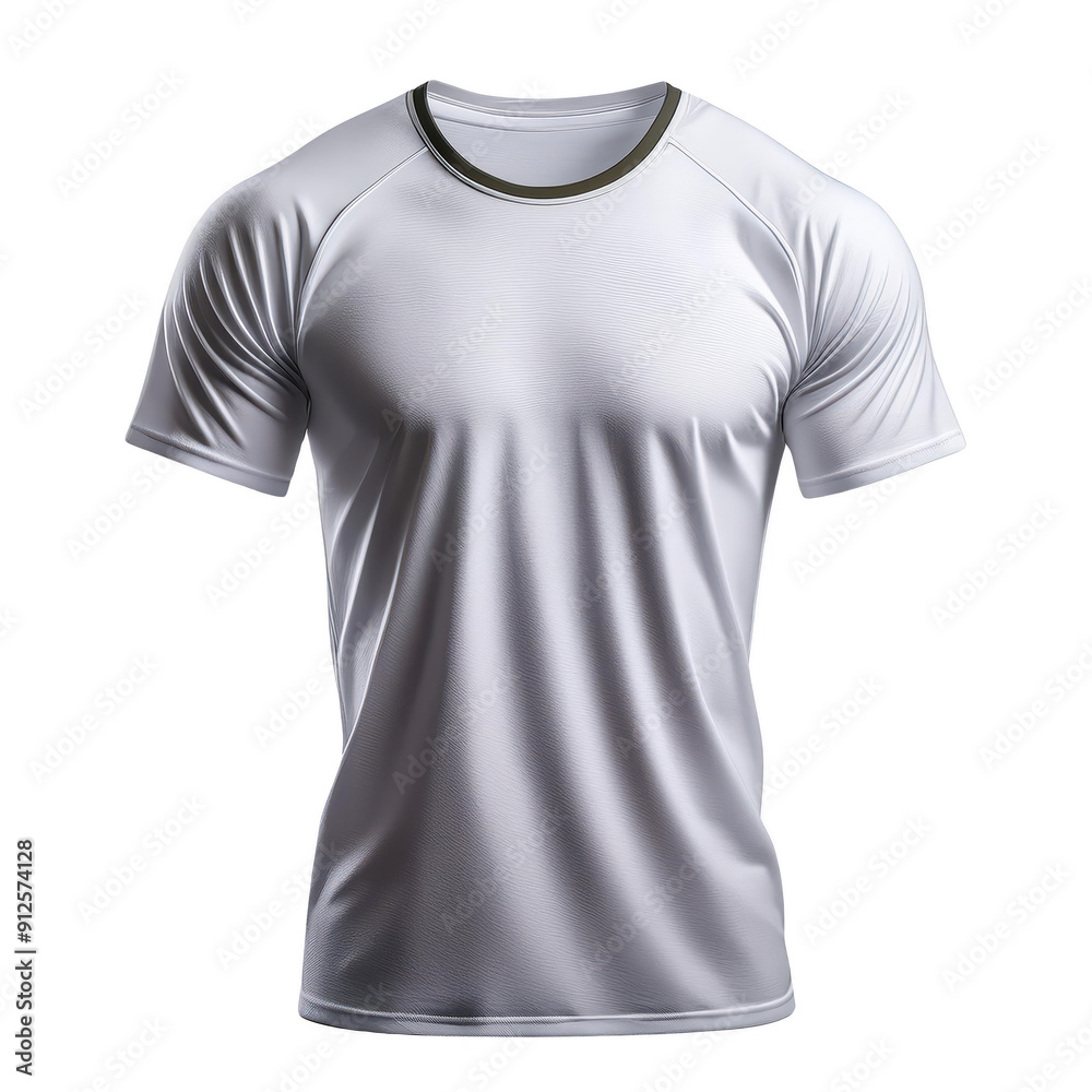 A plain white athletic t-shirt featuring short sleeves and a stylish collar, perfect for sports or casual wear. A plain white athletic t-shirt featuring short sleeves and a stylish collar, perfect for sports or casual wear.
