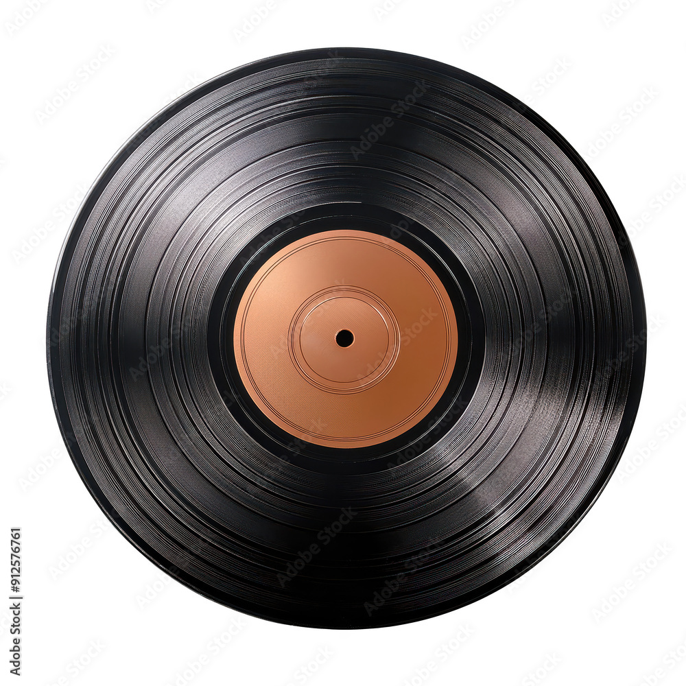 Classic vinyl record with a shiny black surface and a central label, perfect for showcasing retro music themes. Classic vinyl record with a shiny black surface and a central label, perfect for showcasing retro music themes.