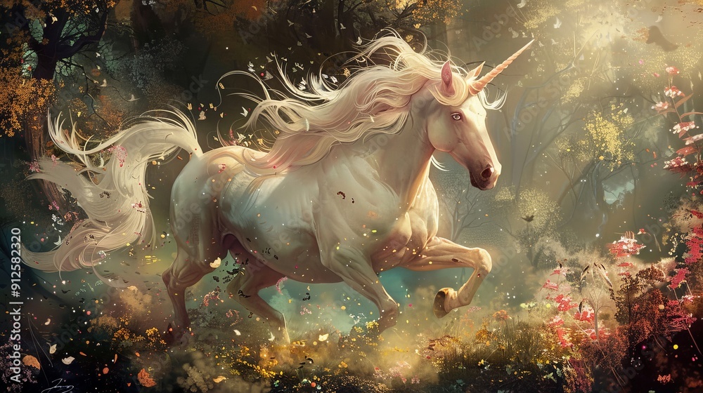 Explore the whimsical charm of unicorn and fairy tale creature illustrations, blending magic with animal motifs Explore the whimsical charm of unicorn and fairy tale creature illustrations, blending magic with animal motifs