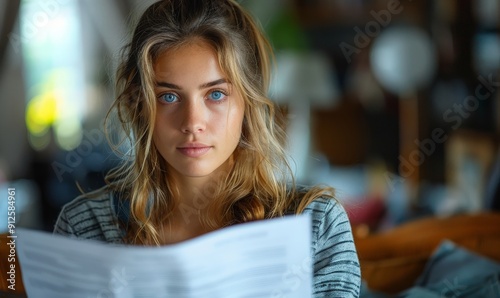 A businesswoman looking at a graph on her computer screen