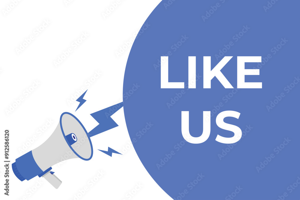 like us button, banner, label, template for website. like us text with colorful megaphone icon
like us button, banner, label, template for website. like us text with colorful megaphone icon