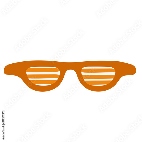 Orange sunglasses with slotted lenses