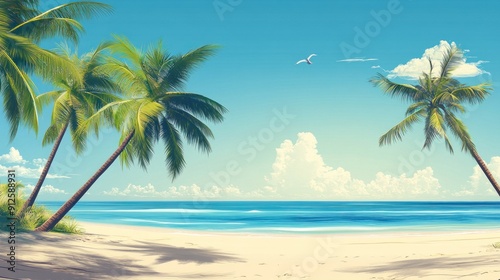 Tropical Palm Beach Wallpaper