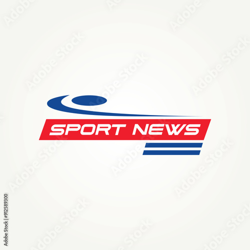 minimalist abstract sports news with kicked ball icon logo vector illustration design. simple modern sports news website logo concept