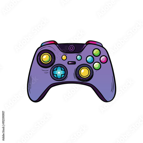 Flat vector logo of a game controller