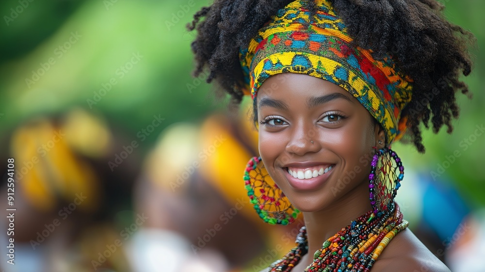 Beautiful african american woman in national costumes. black history month celebration Beautiful african american woman in national costumes. black history month celebration