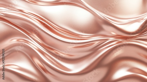 3D pink gold backdrop featuring a metallic texture with gentle waves, perfect for glamorous presentations.