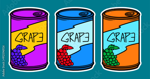 Vector Illustration of a Grape Juice Can