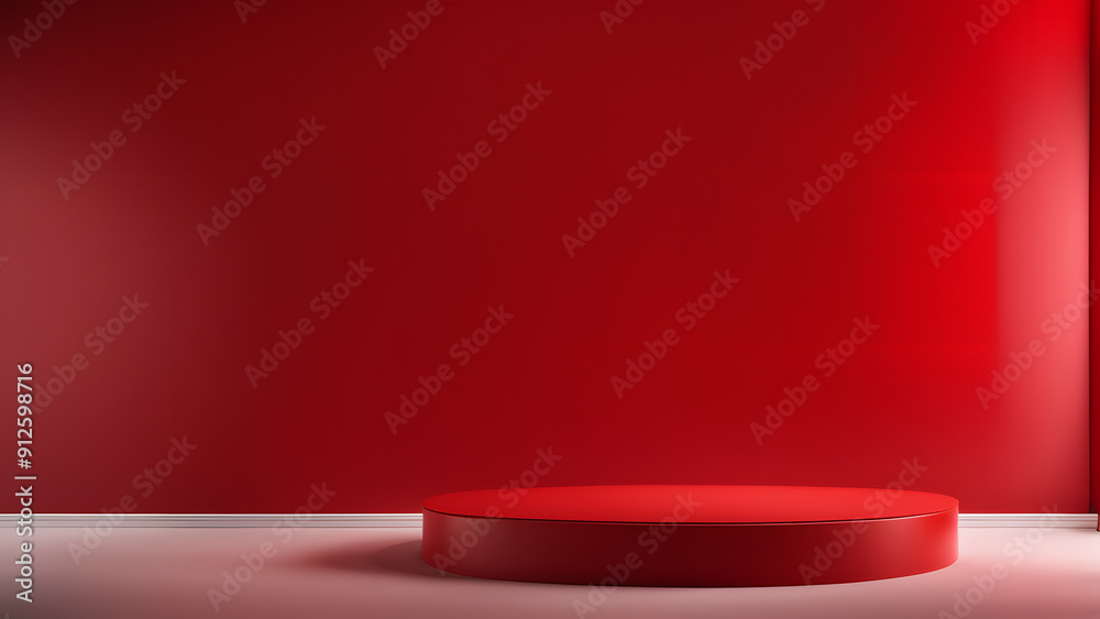 A red podium is on a red wall A red podium is on a red wall