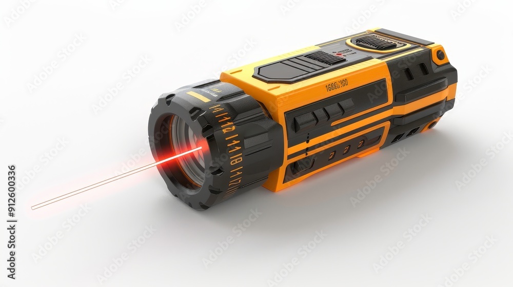 Laser distance meter, 3D illustration, realistic, isolated on white background Laser distance meter, 3D illustration, realistic, isolated on white background