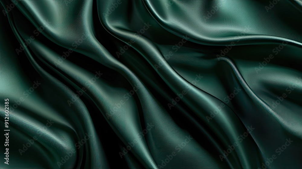 Fototapeta premium Luxurious 3D dark green background with rich textures and soft highlights, suitable for high-end and elegant presentations.
