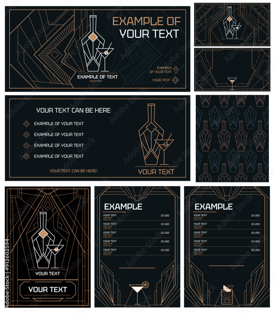 Obraz premium art deco style brand illustrations